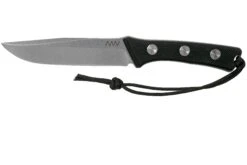 ANV P300 N690, Black G10 P300-015, Black Leather Sheath, Cuchillo De Supervivencia