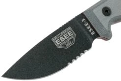 ESEE Model 3 Serrated, Grey Handle 3S Con Funda + Clip -Cuchillos Tienda de ventas EE ESEE 3S 03 esee knives