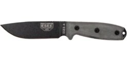 ESEE Model 4 Black Blade, Grey Handle 4P-MB Con Funda Coyote + Clip Y MOLLE-back