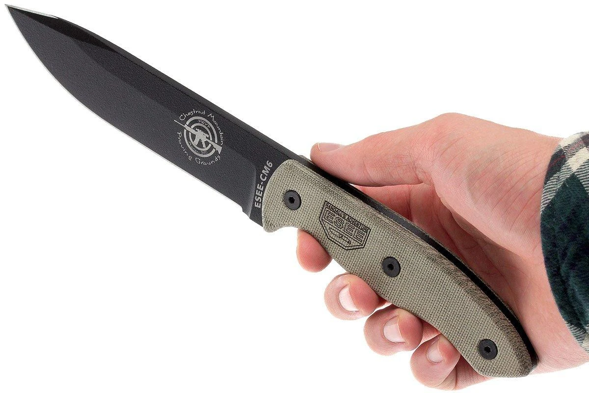 ESEE Model CM6 Black, Cuchillo De Supervivencia Con Funda Kydex + Clip De Cinturón 7 ESEE Model CM6 Black, Cuchillo De Supervivencia Con Funda Kydex + Clip De Cinturón - Imagen 5