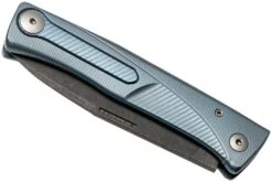 LionSteel Thrill TL-D-BL Damascus, Blue Titanium Integral Slipjoint Navaja -Cuchillos Tienda de ventas LI TL D BL 05 lionsteel