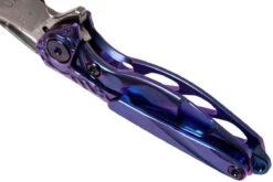 Rike Mini Hummingbird Navaja Damascus, Azul -Cuchillos Tienda de ventas RKMINI BL 05 rike knives mini hummingbird rkmini bl 05