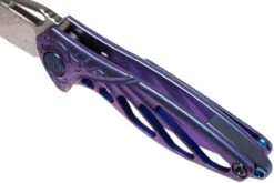 Rike Mini Hummingbird Navaja Damascus, Azul -Cuchillos Tienda de ventas RKMINI BL 07 rike knives mini hummingbird rkmini bl 07