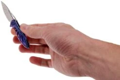 Rike Mini Hummingbird Navaja Damascus, Azul -Cuchillos Tienda de ventas RKMINI BL 08 rike knives mini hummingbird rkmini bl 08