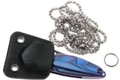 Rike Mini Hummingbird Navaja Damascus, Azul -Cuchillos Tienda de ventas RKMINI BL 09 rike knives mini hummingbird rkmini bl 09