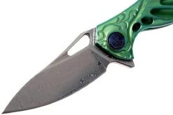Rike Mini Hummingbird Navaja Damascus, Verde -Cuchillos Tienda de ventas RKMINI GR 03 rike knives mini hummingbird rkmini gr 03
