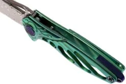 Rike Mini Hummingbird Navaja Damascus, Verde -Cuchillos Tienda de ventas RKMINI GR 07 rike knives mini hummingbird rkmini gr 07
