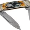 Rough Ryder Canoe Cinnamon Stag RR2156 Damascus Navaja Slipjoint