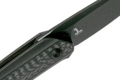 WE Knife Black Void Opus 2010V-1, V Grind, Twill Navaja Fibra De Carbono, Diseño Justin Lundquist -Cuchillos Tienda de ventas WK2010V 1 06 we knife